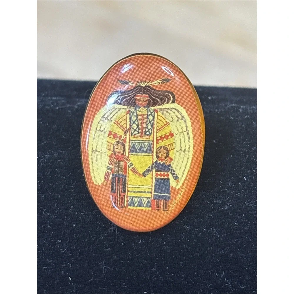 Native American Indian Enamel Lapel Hat Tie Pin